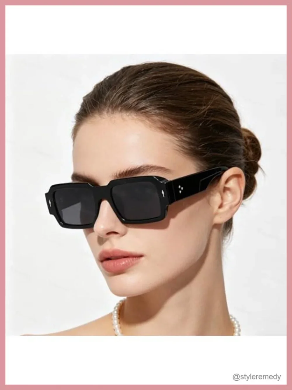 Thick Square Sunglasses UV400 Protection Black Frame Grey Lens